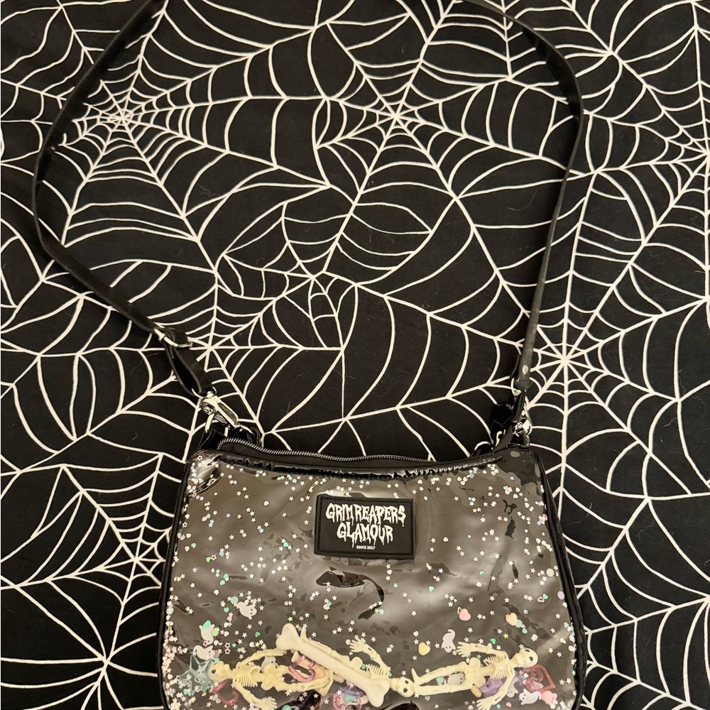 Grim Reaper's Glamour Black Crossbody Bag